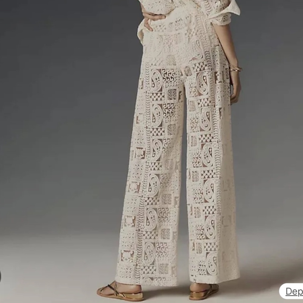 Anthropologie Blithe Lace Pull On Pants